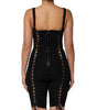 Dolce &amp; Gabbana Black Corset Lace Bodycon Jumpsuit Mini Dress