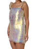 Mini-robe holographique à sequins multicolores Dolce & Gabbana