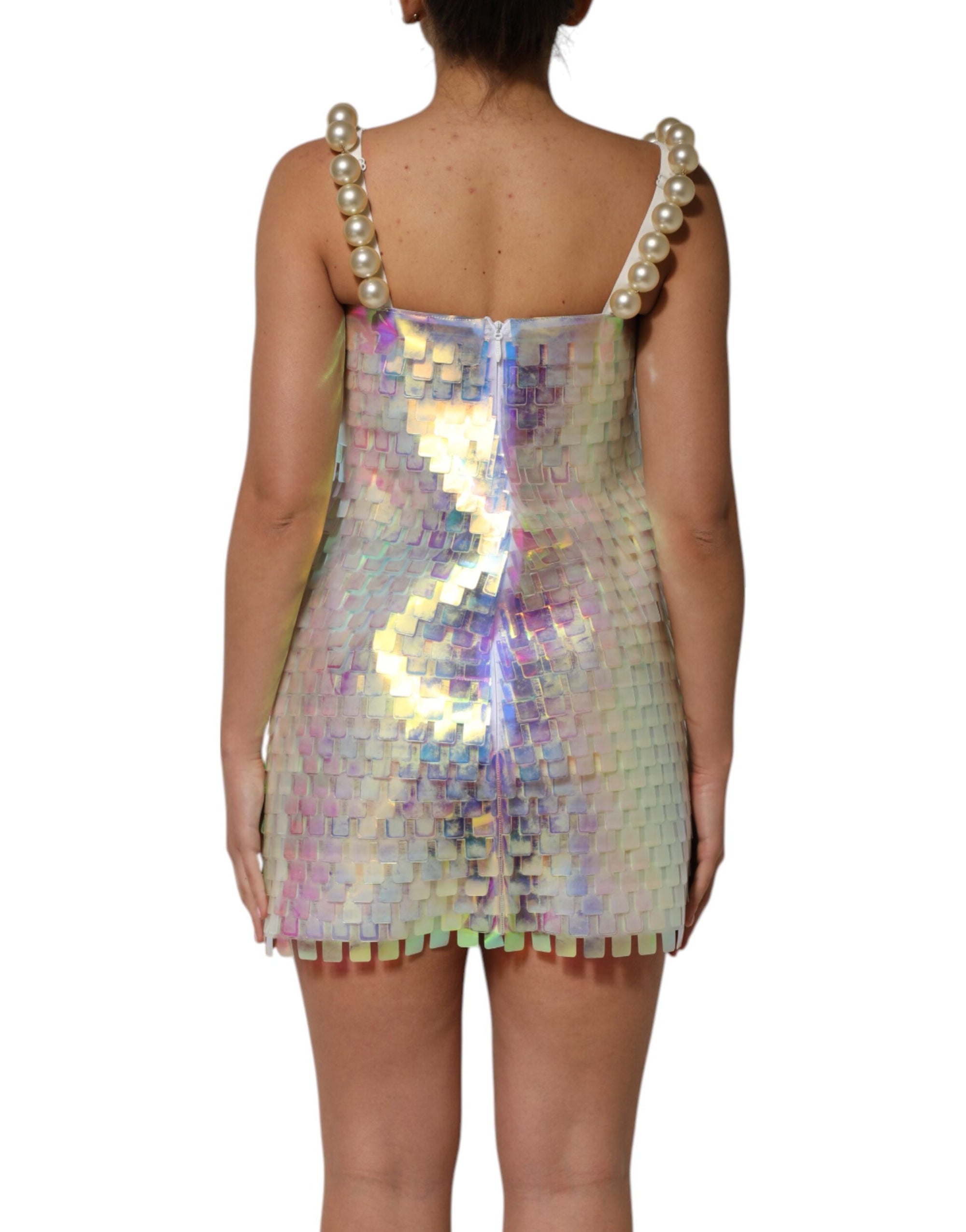 Mini-robe holographique à sequins multicolores Dolce & Gabbana