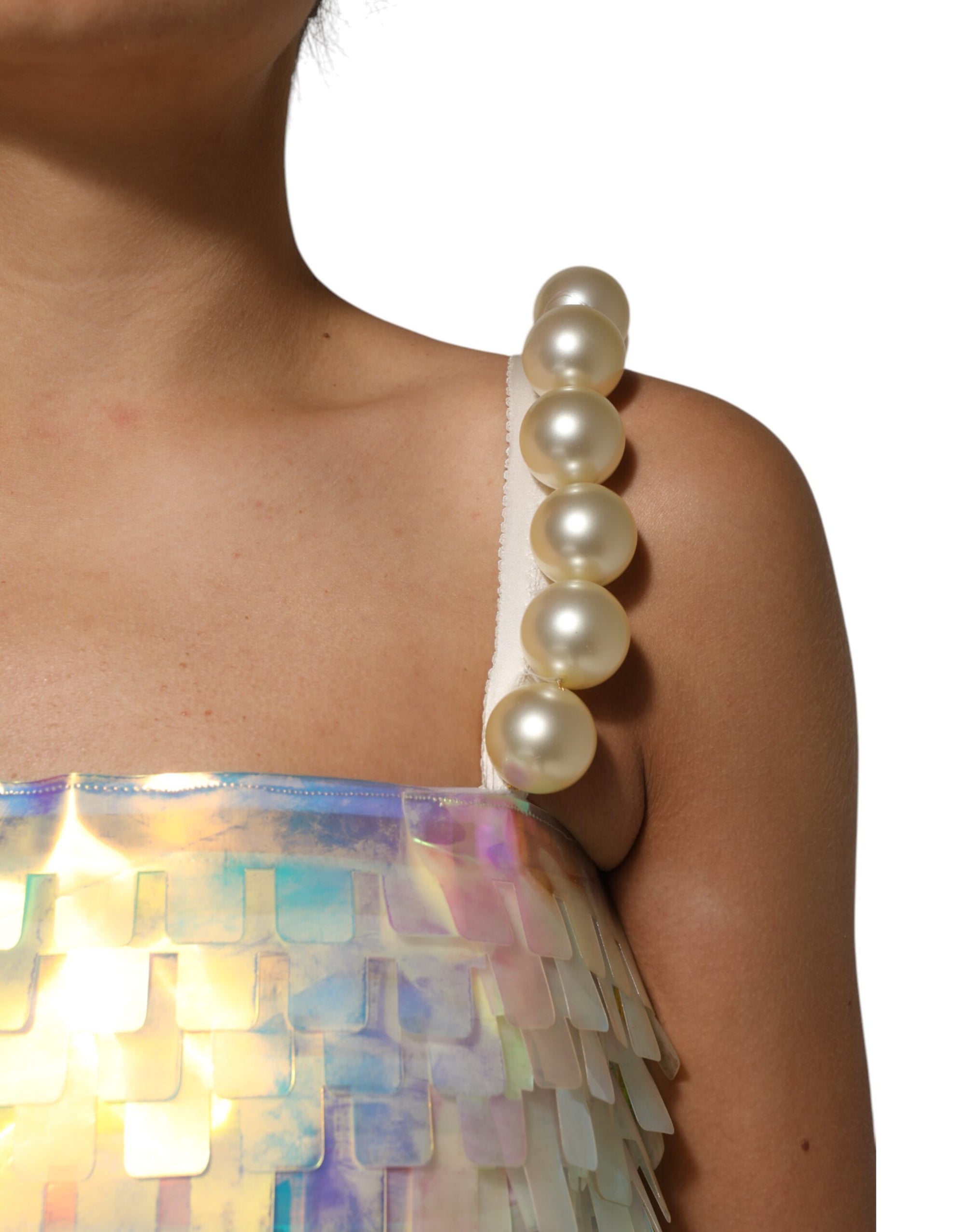 Mini-robe holographique à sequins multicolores Dolce & Gabbana