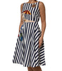 Dolce & Gabbana Blue White Striped Embroidered A-line Dress