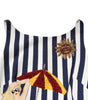 Dolce & Gabbana Blue White Striped Embroidered A-line Dress