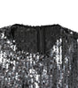 Robe mi-longue trapèze noire à paillettes et manches longues Dolce &amp; Gabbana