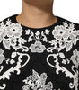 Robe trapèze à manches courtes et bordure en dentelle noire Dolce &amp; Gabbana