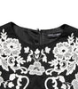 Robe trapèze à manches courtes et bordure en dentelle noire Dolce &amp; Gabbana