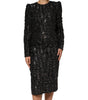 Dolce &amp; Gabbana Black Sequin Bouclé Tweed Sheath Dress