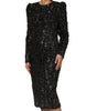 Dolce &amp; Gabbana Black Sequin Bouclé Tweed Sheath Dress