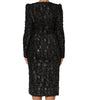 Dolce &amp; Gabbana Black Sequin Bouclé Tweed Sheath Dress