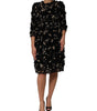 Dolce &amp; Gabbana Black Viscose Pearl Embellishment Shift Dress