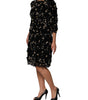 Dolce &amp; Gabbana Black Viscose Pearl Embellishment Shift Dress