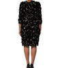 Dolce &amp; Gabbana Black Viscose Pearl Embellishment Shift Dress