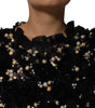 Dolce &amp; Gabbana Black Viscose Pearl Embellishment Shift Dress