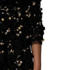 Dolce &amp; Gabbana Black Viscose Pearl Embellishment Shift Dress