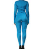 Dolce & Gabbana Blue Nylon Crew Neck Bodycon Jumpsuit Dress