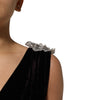Dolce &amp; Gabbana Black Velvet Flower Embellishment Aline Dress