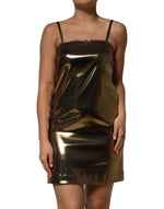 Dolce & Gabbana Metallic Gold Sleeveless A-line Mini Dress