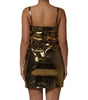 Dolce & Gabbana Metallic Gold Sleeveless A-line Mini Dress