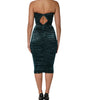 Dolce &amp; Gabbana Green Silk Satin Fitted Strapless Dress