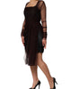 Dolce &amp; Gabbana Black Lace Trim Long Sleeve Sheath Mini Dress