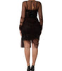 Dolce &amp; Gabbana Black Lace Trim Long Sleeve Sheath Mini Dress