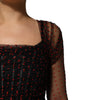 Dolce &amp; Gabbana Black Lace Trim Long Sleeve Sheath Mini Dress