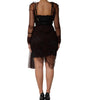 Dolce &amp; Gabbana Black Lace Trim Long Sleeve Sheath Mini Dress