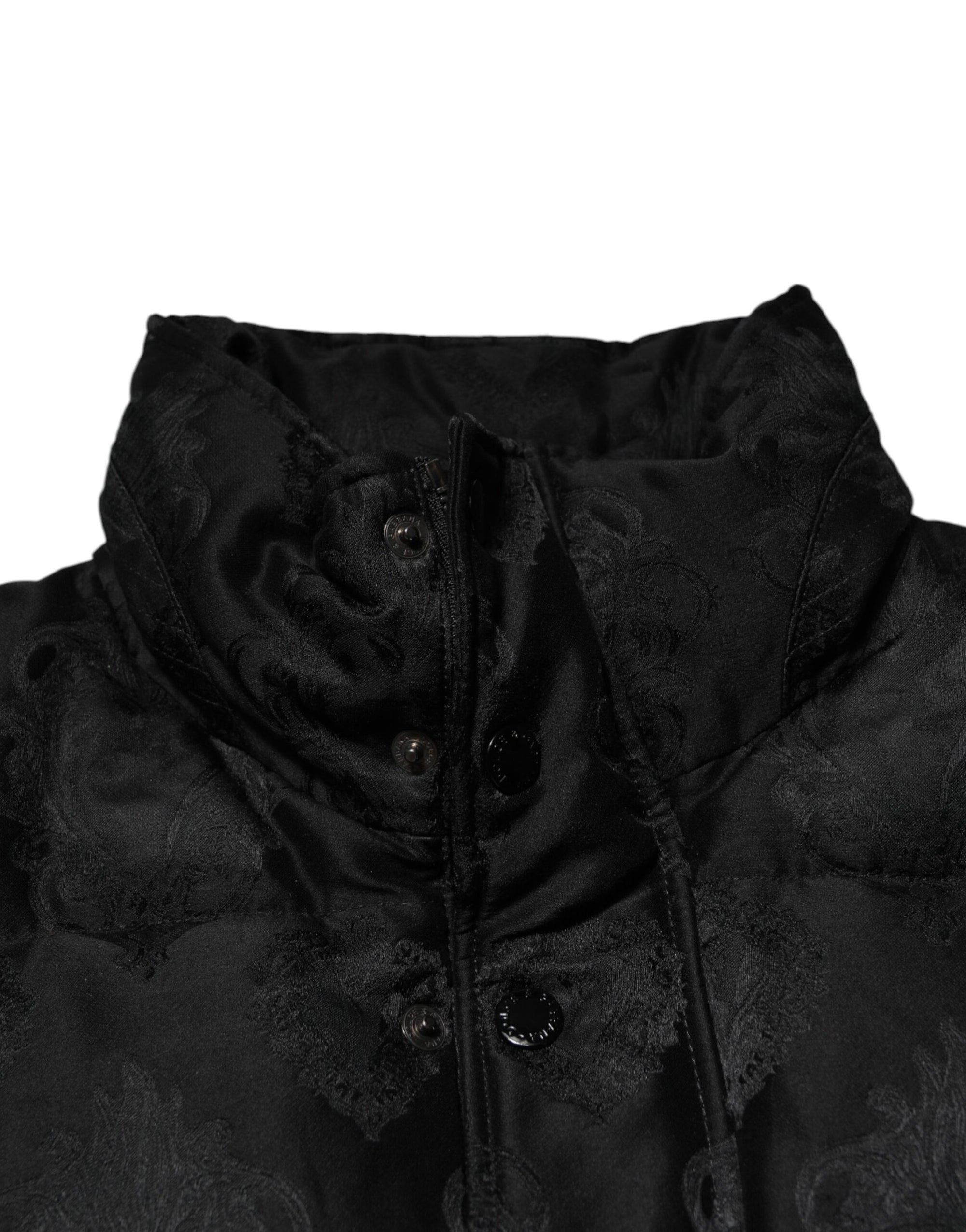 Dolce & Gabbana - Blouson aviateur matelassé en jacquard noir
