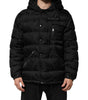 Dolce &amp; Gabbana Doudoune à capuche matelassée en jacquard noir