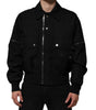Dolce & Gabbana Black Patch Pocket Full Zip Bomber Jacket