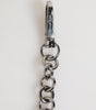 Dolce & Gabbana Black White DG Rubber Logo Silver Men Keychain Keyring