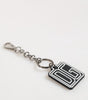 Dolce & Gabbana Black White DG Rubber Logo Silver Men Keychain Keyring