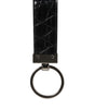 Porte-clés Dolce &amp; Gabbana en cuir noir avec logo en métal pour homme