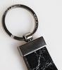 Porte-clés Dolce &amp; Gabbana en cuir noir avec logo en métal pour homme