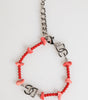 Dolce & Gabbana Silver Tone Brass Beaded Resin DG Logo Chain Men Bracelet