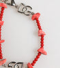 Dolce & Gabbana Silver Tone Brass Beaded Resin DG Logo Chain Men Bracelet