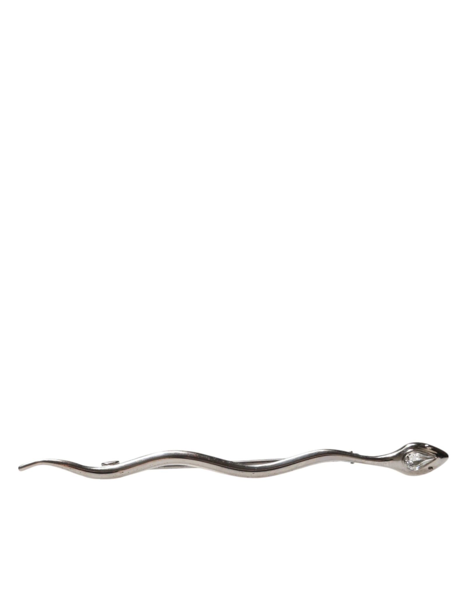 Broche homme Dolce &amp; Gabbana en laiton argenté et cristal Spilla Serpente
