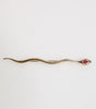 Dolce & Gabbana Gold Brass Red Crystal Spilla Serpente Mens Brooch Pin