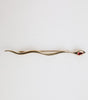 Dolce & Gabbana Gold Brass Red Crystal Spilla Serpente Mens Brooch Pin
