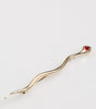 Dolce & Gabbana Gold Brass Red Crystal Spilla Serpente Mens Brooch Pin