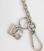 Dolce & Gabbana Silver Tone Brass DG Logo Detailing Chain Men Necklace