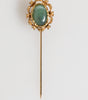 Dolce & Gabbana Gold Tone Green Stone Antique Men Accessory Brooch Pin