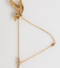 Dolce & Gabbana Gold Tone 925 Sterling Silver Crystal Chain Pin Brooch