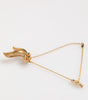 Dolce & Gabbana Gold Tone 925 Sterling Silver Crystal Chain Pin Brooch