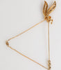 Dolce & Gabbana Gold Tone 925 Sterling Silver Crystal Chain Pin Brooch