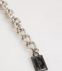 Dolce &amp; Gabbana Silver Chain Brass Beaded Lobster Clasp Logo Men Bracelet