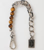 Dolce &amp; Gabbana Silver Chain Brass Beaded Lobster Clasp Logo Men Bracelet