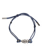 Bracelet homme Dolce &amp; Gabbana en laiton argenté avec logo DG et cordon bleu MARINA