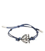 Bracelet homme Dolce &amp; Gabbana en laiton argenté avec logo DG et cordon bleu MARINA