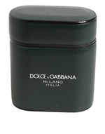 Dolce &amp; Gabbana Black Leather Logo Print Flip Holder Men Airpods Case