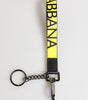 Dolce & Gabbana Yellow Logo Nylon Silver Brass Holder Keychain Keyring